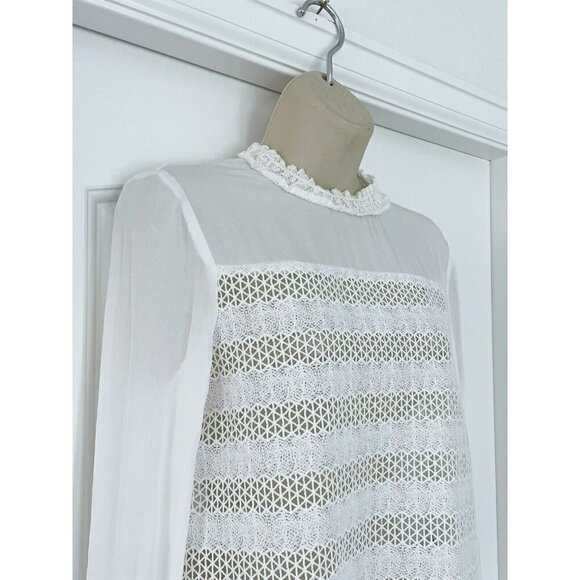 Maje Lava Embroidered Lace Top in Ecru Woman's Sz 1 (US Sz S) NWT - Picture 3 of 11
